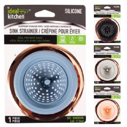 48 Bulk Ideal Kitchen SS + Silicone Sink Strainer HD Rose Gold Colors