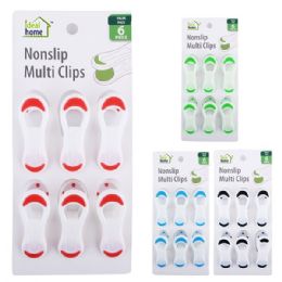 48 Bulk Ideal Home Multi Purpose Clip 6PK Nonslip