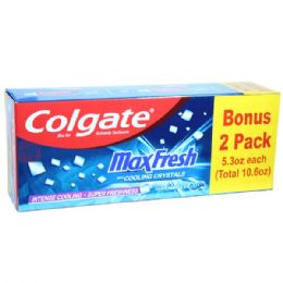 48 Bulk Colgate Toothpaste 5.3oz 2PK (10.6oz) Max Fresh Blue