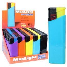 1000 Bulk MaxLight 50ct Lighter Windproof Asst Colors