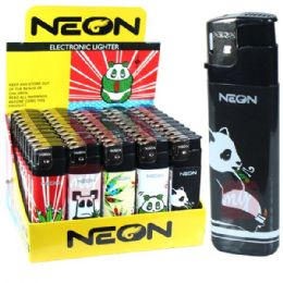 500 Bulk Neon Electronic Lighter Panda Series