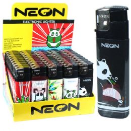 500 Bulk Neon Electronic Lighter Panda Series