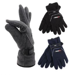 72 Bulk Thermaxxx Men's Fleece Gloves w/ Strap HD