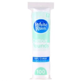 24 Bulk White Rain 100Count Round Cotton Pads