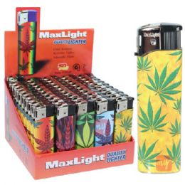 1000 Bulk MaxLight Electronic Lighter Leaf PDQ