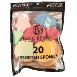 36 Bulk Bazic Beauty Make-up Blender Sponge 20pk Colors