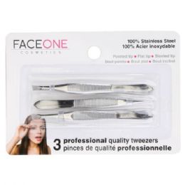 96 Bulk FaceOne Tweezers 3PK Card