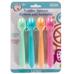 48 Bulk Ideal Dining 12CT Plastic Children Spoon