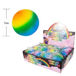 144 Bulk Krazy Squishy Ball 7cm Rainbow