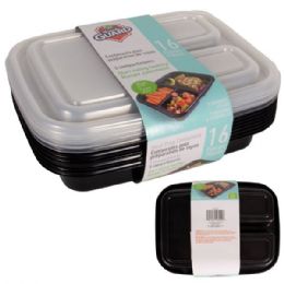 16 Bulk Fresh Guard Plastic Bento Meal Prep Container 16Pcs 1LT 3 Compartment