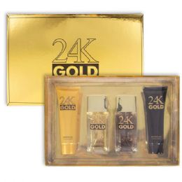 6 Bulk Men's 24k Gold 4pc Xl Set