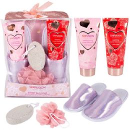 12 Bulk Sweet Blossom Slipper Set / Gold