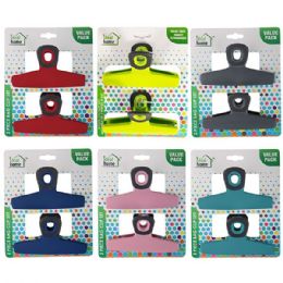 24 Bulk Ideal Home Bag Clip Set w/ Magnet 2PK Jumbo