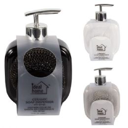 24 Bulk Ceramic soap dispensar with sponge 330ml