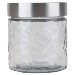 24 Bulk Glass Jar Chrome Lid 900ml Wide