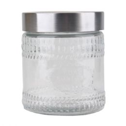 12 Bulk Glass Jar Chrome Lid 1.2L Wide