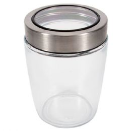 24 Bulk Ideal Kitchen Glass Jar Chrome Lid 500ML