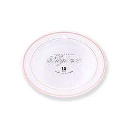 12 Bulk Elegance Bowl 5oz White + 2 Line Stamp Rose Gold