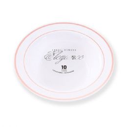 12 Bulk Elegance Bowl 12oz White + 2 Line Stamp Rose Gold