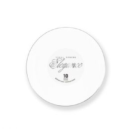 12 Bulk Elegance Plate 6.3in White + Rim Stamp Silver