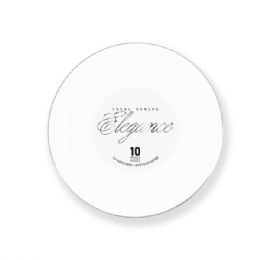 12 Bulk Elegance Plate 7.5in White + Rim Stamp Silver