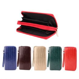 144 Bulk CC Wallet Dual Zipper Gator