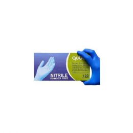 10 Bulk Qube Powder Free Blue Nitrile Exam Gloves 100CT Size: Small