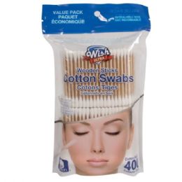 48 Bulk Wish Cotton Swabs Wood 200CT*2PK HD