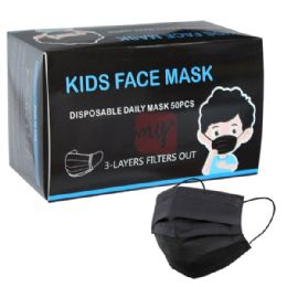 3000 Bulk JiaYang Kids Face Mask Disposable Black JY22-3