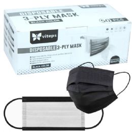 2000 Bulk Viteps Disposable 3-ply Mask Black