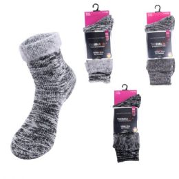84 Bulk Thermaxxx Winter Thermal Socks HD Marled Ladies