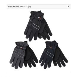 72 Bulk Thermaxxx Men's Ski Gloves 2 Lines w/ Strap