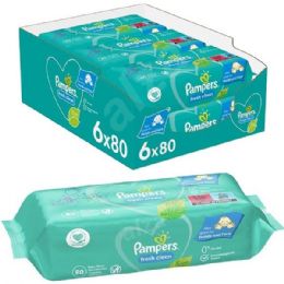 6 Bulk Pampers Wipes 80CT Fresh Clean