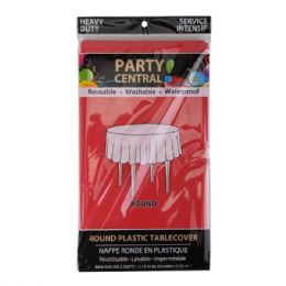24 Bulk Table Cloth Round Red 84In