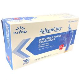 10 Bulk Advancare Blue Nitrile Exam Gloves 100CT Size X-Large