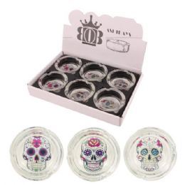 72 Bulk Glass Ashtray Display Skulls