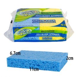 48 Bulk Fresh Start Cellulose Sponge 4Pack