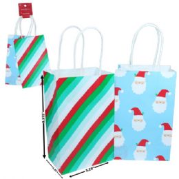 48 Bulk Target Wondershop Gift Bag 2PK Santa Stripes 5.25inx3.25inx8.375in