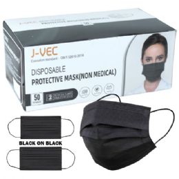 2500 Bulk J-VEC Disposable Protective Mask Black