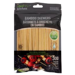 48 Bulk Ideal Kitchen Bamboo Skewers 300CT 10cm 4in