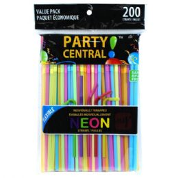 48 Bulk Party Central Drinking Straw 200PK
