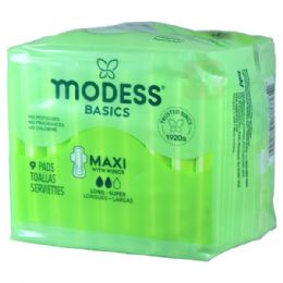 24 Bulk Modess Maxi Pads 9CT Long