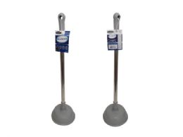 24 Bulk Pack Of 6" X 21.75" Stainless Steel Plunger