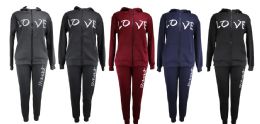 24 Bulk Woman's 2 Pc Love Tracksuit