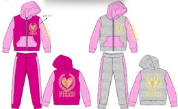 24 Bulk Girls Infant 2 Piece Zip Printed Fleece Sets