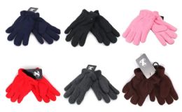 36 Bulk Kids Assorted Color Fleece Glove
