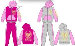 24 Bulk Girls 7-16 2 Piece Zip Printed Fleece Sets