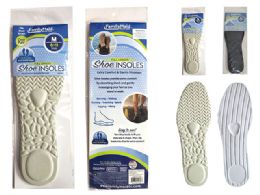 144 Bulk 2-Piece Massaging Foot Insoles In Black And Grey