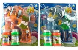 48 Bulk Clownfish Bubble Gun - Includes A Battery & 2 Bubble Solution Refills