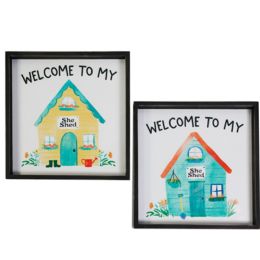 12 Bulk Wall Art Welcome To My She Shed 2asst 15.75x15.75